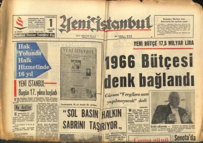Yeni İstanbul Gazetesi 1 Aralık 1965 - Yüksel Menderes Avrupa Konseyi İstişare Kurulu Üyeliğine Seçildi GZ102879 - 1