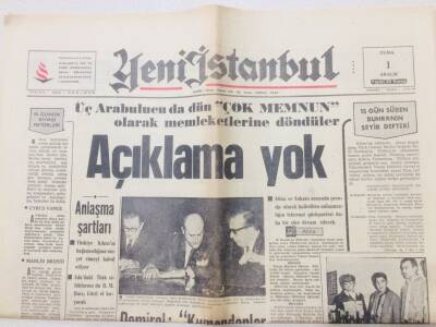 Yeni İstanbul Gazetesi 1 Aralık 1967 - Yeni Bütçe 22 Milyar GZ53215 - 1