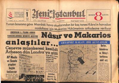 Yeni İstanbul Gazetesi 1 Eylül 1964 - Yunanistan Ve Rusya Protesto Notası Verdiler GZ84121 - 1