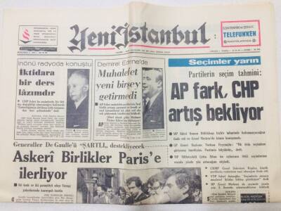 Yeni İstanbul Gazetesi 1 Haziran 1968 - Türk Yunan Görüşmeleri Sona Eriyor GZ53209 - 1