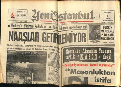 Yeni İstanbul Gazetesi 1 Kasım - Bestekar Alaaddin Yavaşça Artık Mason değil GZ76757 - 1