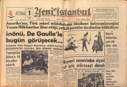Yeni İstanbul Gazetesi 1 Temmuz 1964 - Komünist Küba'da 75 Bin Siyasi Mahkûm Var - İnönü , De Gaulle'le Bugün Görüşecek... GZ158764 - Gökçekoleksiyon
