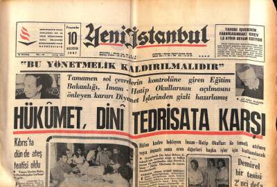 Yeni İstanbul Gazetesi 10 Ağustos 1967 -Hükümet Dini Tedrisata Karşı, Prenses Grace 10 Yıl Sonra Hollywoodda, Abdullah Yüce Yine Sahnede GZ84224 - 1