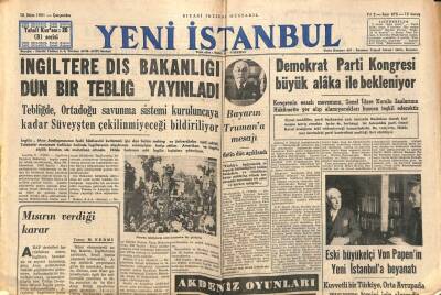 Yeni İstanbul Gazetesi 10 Ekim 1951 - İngiltere Dış Bakanlığı Dün Bir Tebliğ Yayınladı GZ105077 - 1