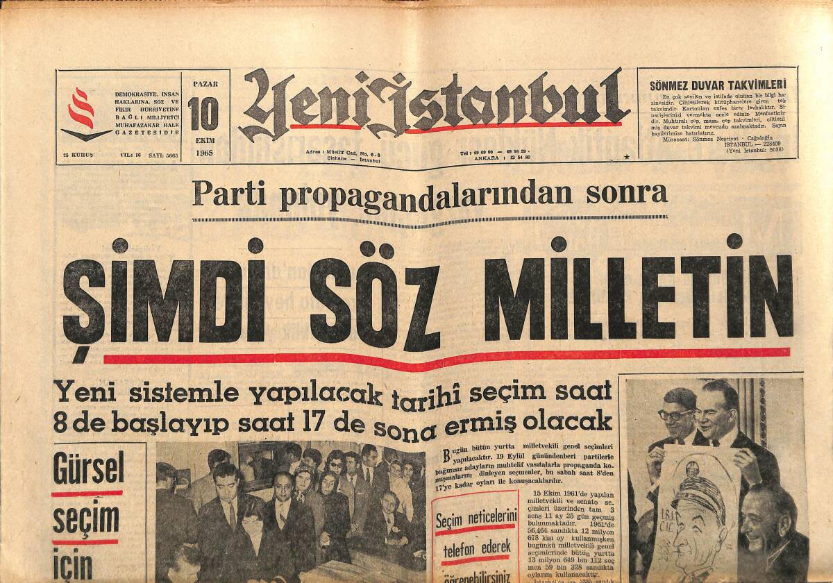 Yeni İstanbul Gazetesi 10 Ekim 1965 - Çetin Altan Dava Edildi - 200 Türkistanlı Yurda Geliyor GZ152743 - 1