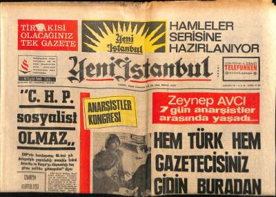 Yeni İstanbul Gazetesi 10 Eylül 1968 - Zeynep Avcı 7 Gün Anarşistler Arasında Yaşadı GZ57298 - 1