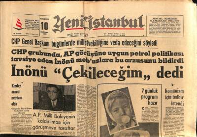 Yeni İstanbul Gazetesi 10 Haziran 1965 - Tarihi Fotoğraf Atatürk, Tevfik Rüştü`nün Kızı İle Fatin GZ57121 - 1