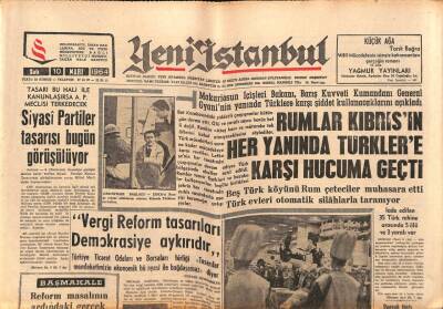 Yeni İstanbul Gazetesi 10 Mart 1964 - Rumlar Kıbrısın Her Yanında Türklere Karşı Hücuma Geçti GZ84127 - 1