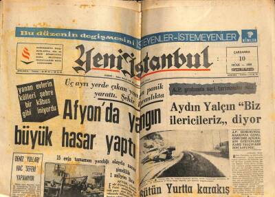 Yeni İstanbul Gazetesi 10 Ocak 1968 -Afyonda Yangın Büyük Hasar Yaptı GZ57260 - 1