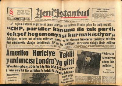 Yeni İstanbul Gazetesi 10 Şubat 1964 - Amerika Hariciye Vekili Yardımcısı Londraya Gitti, APne Göre Kıbrıs İçin Tek Çıkar Yol TAKSİM GZ84473 - 1