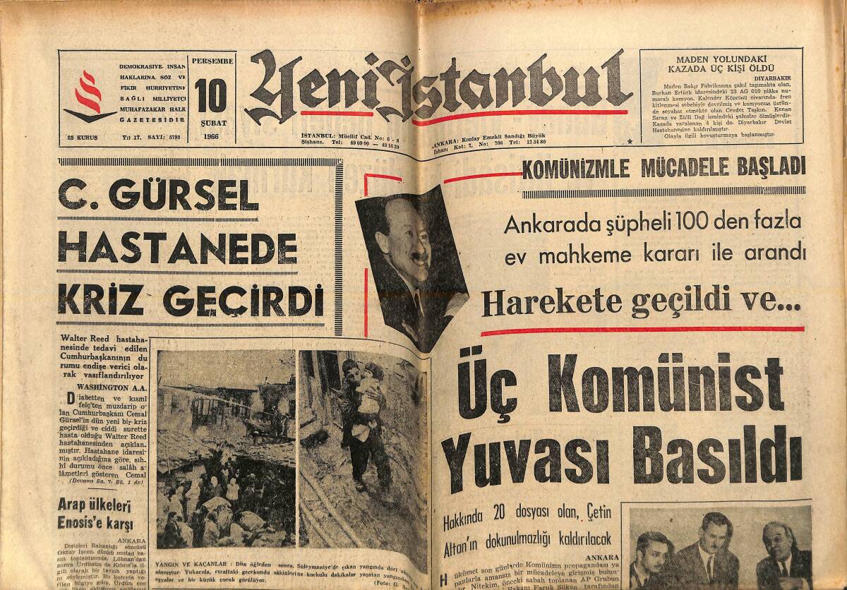 Yeni İstanbul Gazetesi 10 Şubat 1966 - Antrenör, Pavyon Ve Barlarda Galatasaraylı Oyuncu Aradı - Beatle Müziği Yasaklandı GZ155809 - 1