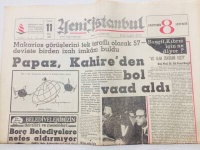 Yeni İstanbul Gazetesi 11 Ekim 1964 - Papaz Kahireden Bol Vaad Aldı GZ53201 - 1