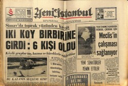 Yeni İstanbul Gazetesi 11 Haziran 1966 - İki Köy Birbirine Girdi 6 Kişi Öldü GZ61189 - 2