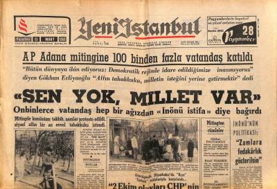 Yeni İstanbul Gazetesi 11 Mart 1963 - 183 Üniversiteli Celal Bayara Telgraf Çekti GZ90777 - 1