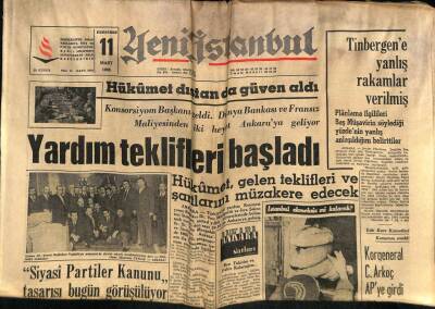 Yeni İstanbul Gazetesi 11 Mart 1965 - Aktolga - Abdullah Turan GZ57169 - 1