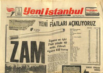 Yeni İstanbul Gazetesi 11 Şubat 1969 - Butto Cezaevinden Çıkarılıyor - Tekel Bakanı Sigaraya Her Ay 270 Lira Verecek GZ120919 - 1