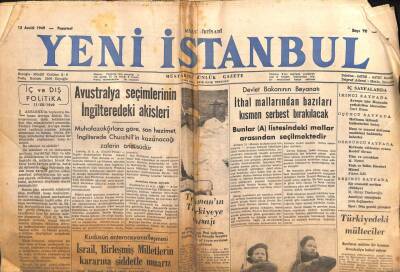 Yeni İstanbul Gazetesi 12 Aralık 1949 - Türkiye Suriye Ticaret Müzakereleri Başlıyor GZ103582 - 1