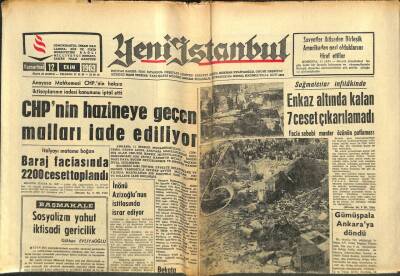 Yeni İstanbul Gazetesi 12 Ekim 1963 - Barzaninin Kardeşi Şeyh Ahmet Teslim Oldu GZ102794 - 1