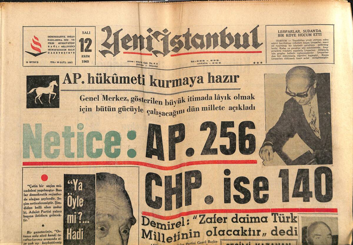 Yeni İstanbul Gazetesi 12 Ekim 1965 - Doğu Türkistanlı İle Göçmen Kafilesi Dün Yurda Geldi GZ152745 - 1