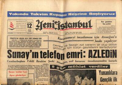 Yeni İstanbul Gazetesi 12 Ekim 1966 - Marksın Kitapları Serbestçe Satılıyor - Okullara Milli Güvenlik Dersi Konacak GZ93233 - 1