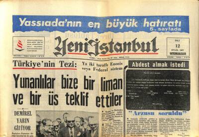 Yeni İstanbul Gazetesi 12 Eylül 1967 - Sulukulenin En Güzel Kızı Şafak Kayboldu - Kral Hüseyin , Kendi Kullandığı Uçakla Tükiyeden Ayrıldı GZ93078 - 1