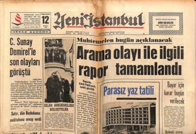 Yeni İstanbul Gazetesi 12 Mayıs 1966 - C.Sunay Demirelle Son Olayları Görüştü, Japonyada Radyoaktif Tozlar Tespit Edildi GZ84255 - 1