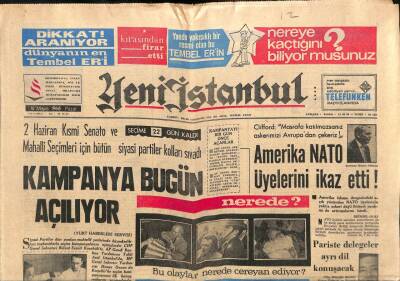 Yeni İstanbul Gazetesi 12 Mayıs 1968 - Amerika NATO Üyelerini İkaz Etti ! GZ102943 - 1