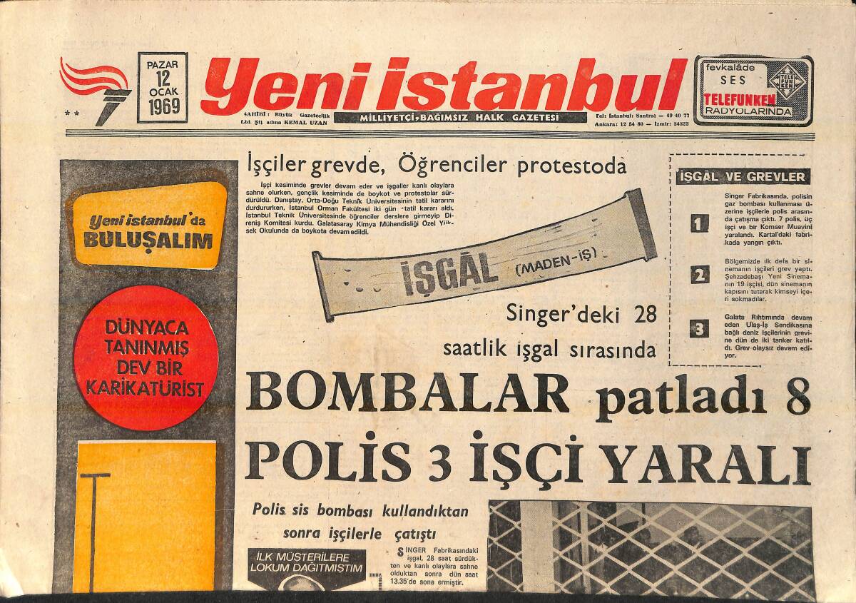 Yeni İstanbul Gazetesi 12 Ocak 1969 - İlk Ay'a 15-22 Temmuzda Ayak Basacak - Metin Oktay'ın Fotoğrafları Hazırlanıyor GZ156712 - 1