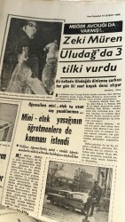 Yeni İstanbul Gazetesi 12 Şubat 1969 - Zeki Müren Uludağda 3 Tilki Vurdu - Taksimde Polis Cop Ve Bomba Kullandı GZ120928 - 2