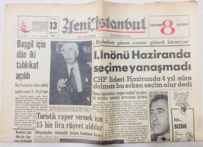 Yeni İstanbul Gazetesi 13 Aralık 1964 - İsmet İnönü Seçime Yanaşmadı GZ53167 - 1