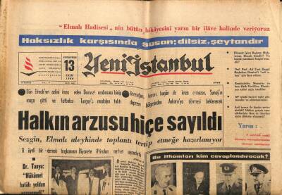Yeni İstanbul Gazetesi 13 Ekim 1966 - Menderesin İdamına Dair Yeni İddialar - Halkın Arzusu Hiçe Sayıldı GZ93227 - 1