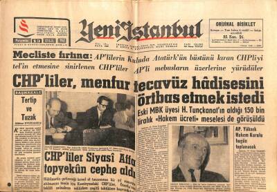 Yeni İstanbul Gazetesi 13 Eylül 1962 -CHPliler Menfur Tecavüz Hadisesini Örtbas Etmek İstedi GZ57027 - 1
