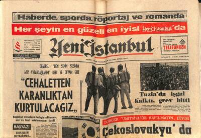 Yeni İstanbul Gazetesi 13 Eylül 1968 - Eskişehirde Grev Hayatı Felce Uğrattı GZ70193 - 1