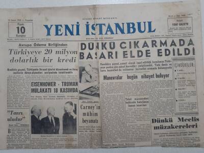 Yeni İstanbul Gazetesi - 13 Kasım 1952 - Korede Kanlı Çarpışmalar GZ112797 - 1