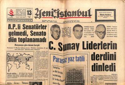 Yeni İstanbul Gazetesi 13 Mayıs 1966 - Alican, Türkeş, İnönü , Nilüfer Gürsoy Babamın Sayısız Raporu Mevcut, Niyazi Berkes GZ84247 - 1