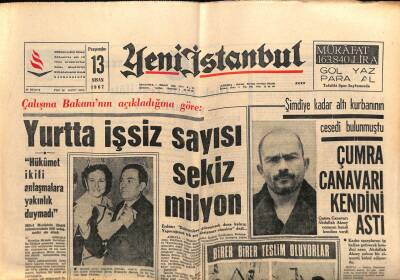 Yeni İstanbul Gazetesi 13 Nisan 1967 - Eşkiya Avında Şaki Hamido Teslim Oldu GZ57079 - 1