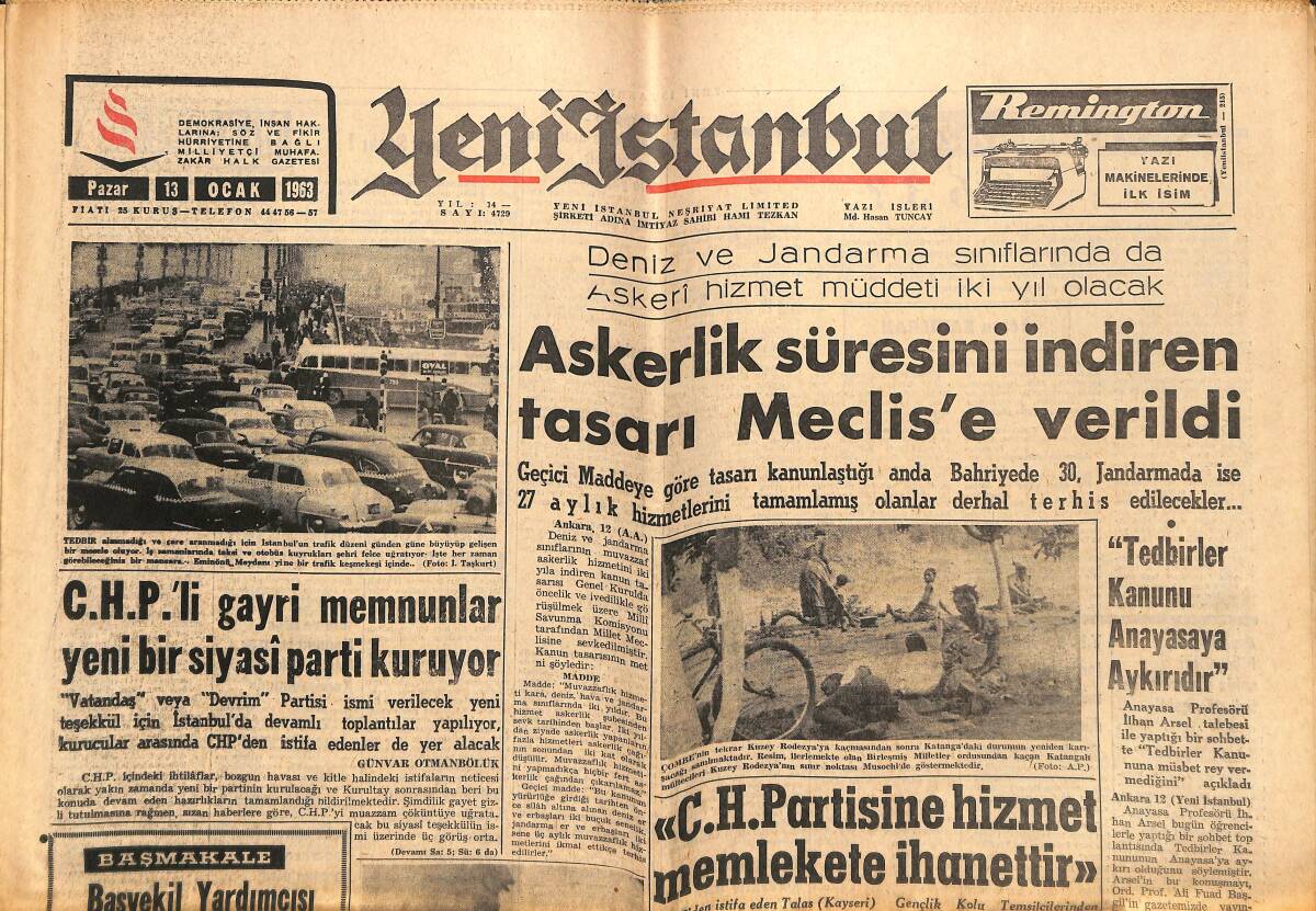 Yeni İstanbul Gazetesi 13 Ocak 1963 - Hoparlörle Ezan Okuyan Müezzin Üç Saat Nezaret Altında Tutuldu - İtalyan Casusunu Bir Gazeteci Fark Etti GZ140408 - 1
