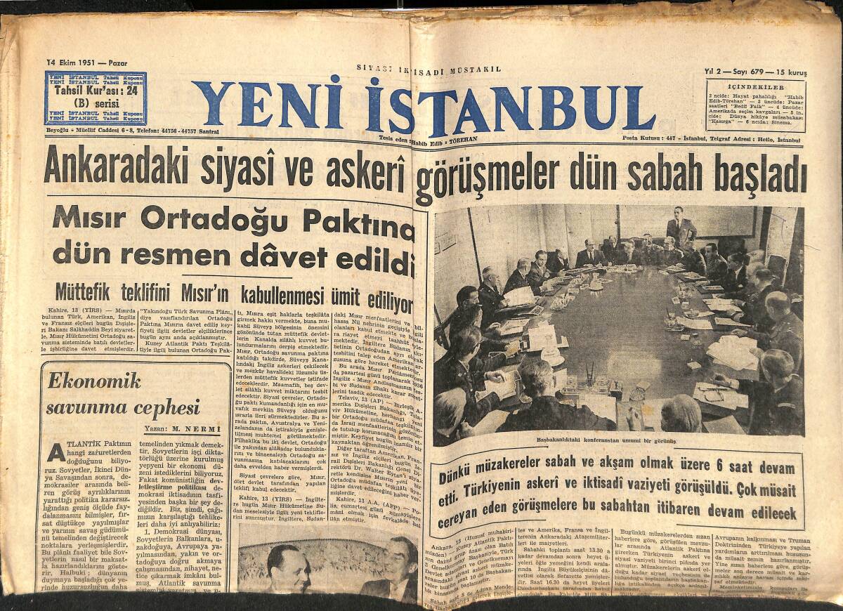 Yeni İstanbul Gazetesi 14 Ekim 1951 - Laurence Olivier Ve Hamlet - Mersinde Düşen Hint Subaylarının Hüzün Verici Yakılma Merasimi GZ147533 - 1