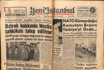 Yeni İstanbul Gazetesi 14 Kasım 1962 -NATO Güneydoğu Komutanı Brown Türkiyeyi Övdü GZ57243 - 1