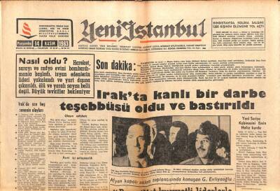 Yeni İstanbul Gazetesi 14 Kasım 1963 - Irakta Kanlı Bir Darbe Teşebbüsü Oldu Ve Bastırıldı GZ102788 - 1