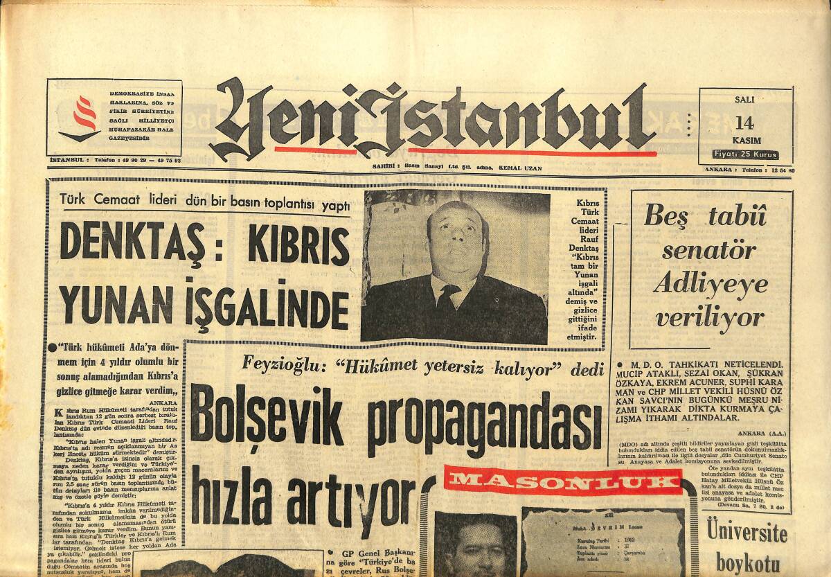 Yeni İstanbul Gazetesi 14 Kasım 1967 - Prens Charles Üniversiteye Eksik Diploma İle Girmiş - TRT İle Kürşad Arasında Polemik Sertleşiyor GZ152831 - 1