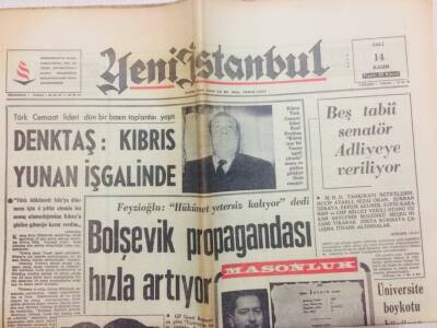 Yeni İstanbul Gazetesi 14 Kasım 1967 - Rauf Denktaş Kıbrıs Yunan İşgalinde GZ71021 - 1