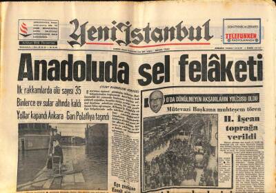 Yeni İstanbul Gazetesi 14 Mart 1968 - Anadoluda Sel Felaketi GZ76253 - 1