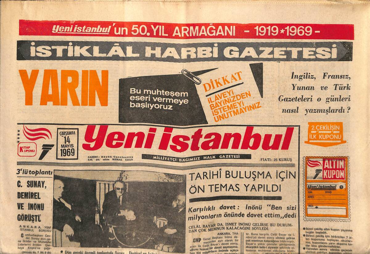 Yeni İstanbul Gazetesi 14 Mayıs 1969 - Richard Burton Zayıf Kadından Hoşlanmayınca Menekşe Gözlü Liz 80 Kilo Oldu GZ149482 - 1