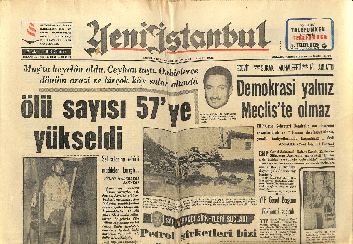 Yeni İstanbul Gazetesi 15 Mart 1963 - Ergon Mengü'nün Partisi - Mısır Dışişleri Bakanı Nasır'dan Teşekkürlerle Geldi GZ152849 - 1