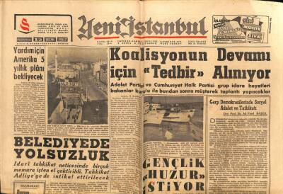 Yeni İstanbul Gazetesi 15 Ocak 1962 - Koalisyonun Devamı İçin Tedbir Alınıyor GZ57291 - 1
