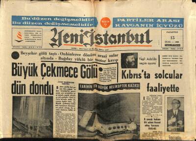 Yeni İstanbul Gazetesi 15 Ocak 1968 - Tarihin En Büyük Helikopter Kazası GZ57152 - 1