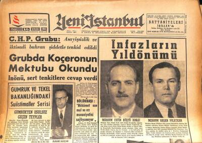 Yeni İstanbul Gazetesi 16 Eylül 1962 - Iğdırda 100 Bin Kişi Evsiz Kaldı - Zorlunun Son Mektubu GZ86929 - 1