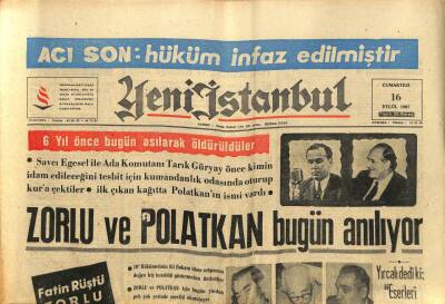 Yeni İstanbul Gazetesi 16 Eylül 1967 - Nazmiye Demirelin Berberi Hükümeti Güç Duruma Soktu GZ93082 - 1
