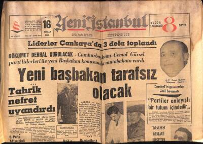 Yeni İstanbul Gazetesi 16 Şubat 1965 -İsmet İnönü Hükümetinin Düşürülmesi Vatandaşı Sevindirdi , Aktolga Çizgi Roman GZ57036 - 1